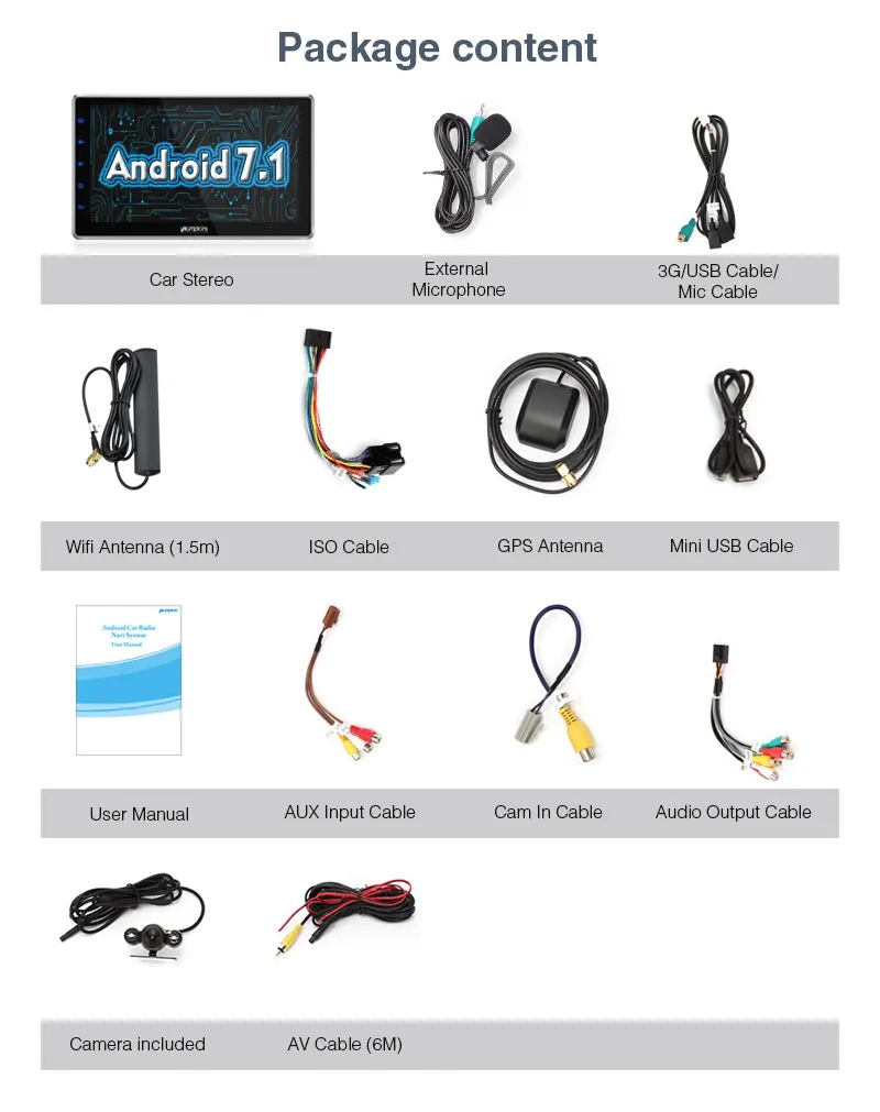 Discount 10" Capacitive Screen Car Multimedia Player 2 Din Android 7.1 Universal Car Radio No DVD Player GPS Car Stereo Audio With Camera 25