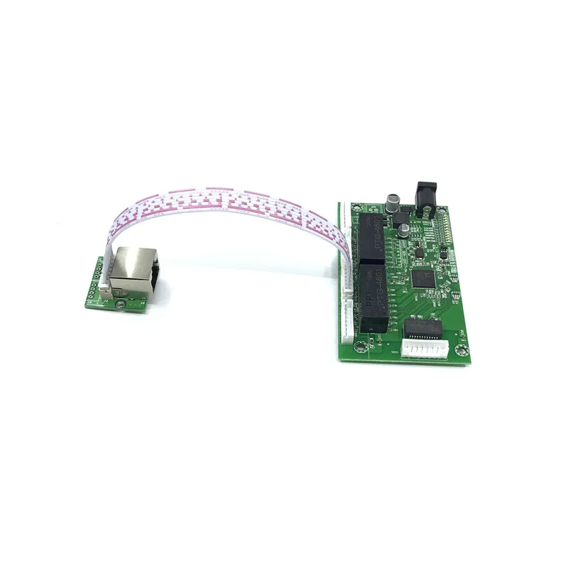 OEM PBC 8-портовый гигабитный Ethernet коммутатор 8 портов с 8-контактным канальным заголовком 10/100/1000 m концентратор 8way штекер питания печатная плата OEM винтовое отверстие - Цвет: With adapter module