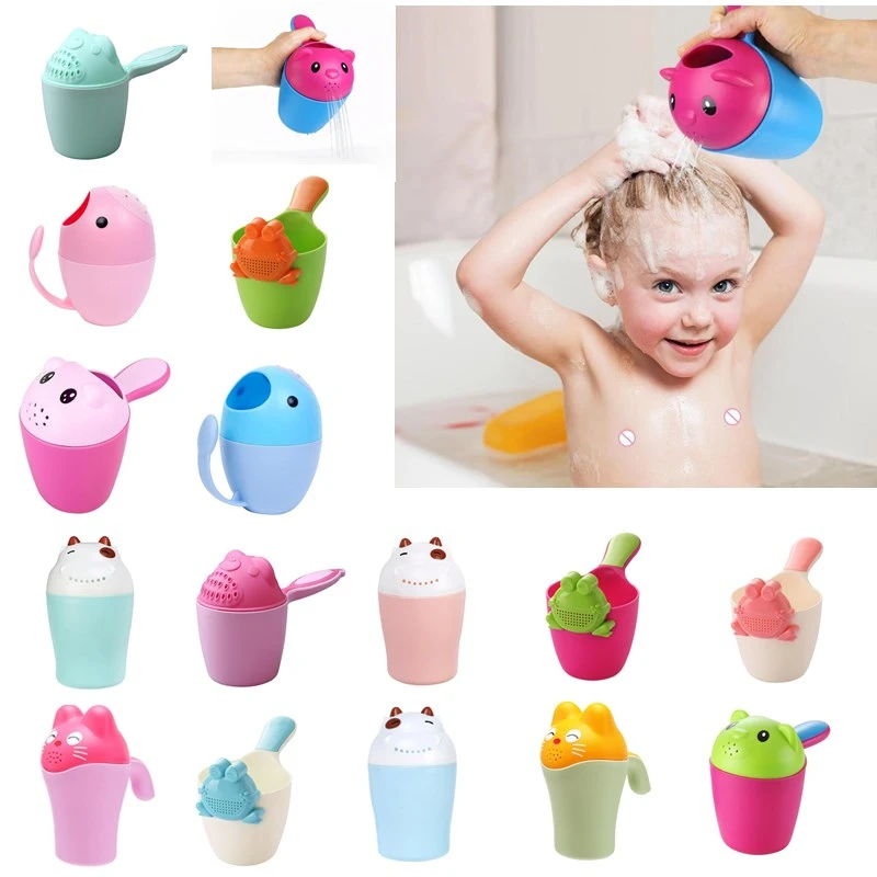 

Cute Cartoon Washing Bathing Shower Hair Cup Newborn Baby Shampoo Bailer Water Ladle Shower Toys For Children Bath Tool