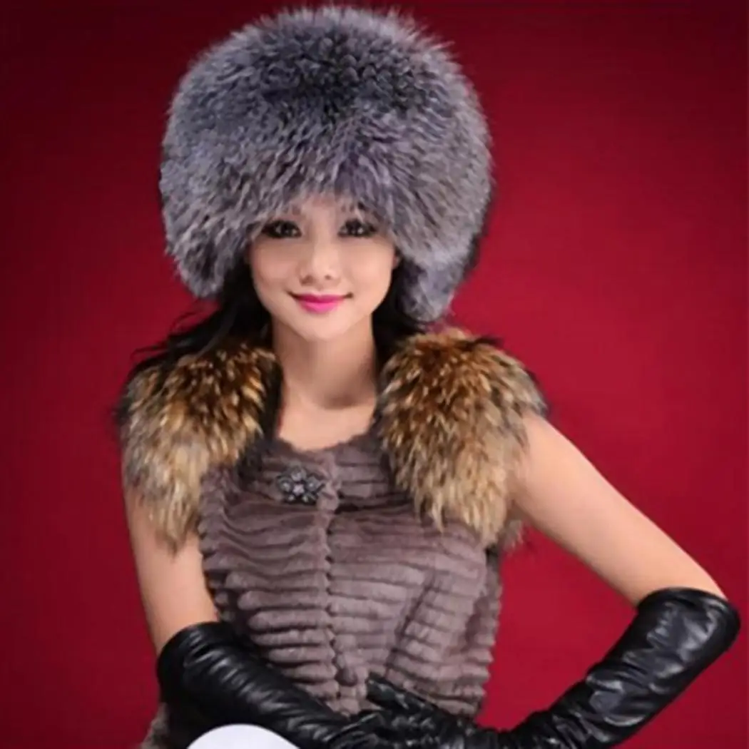 Faux Fur Hat Women Cap Winter Hat Thick Warm Beanies Skulls Hats