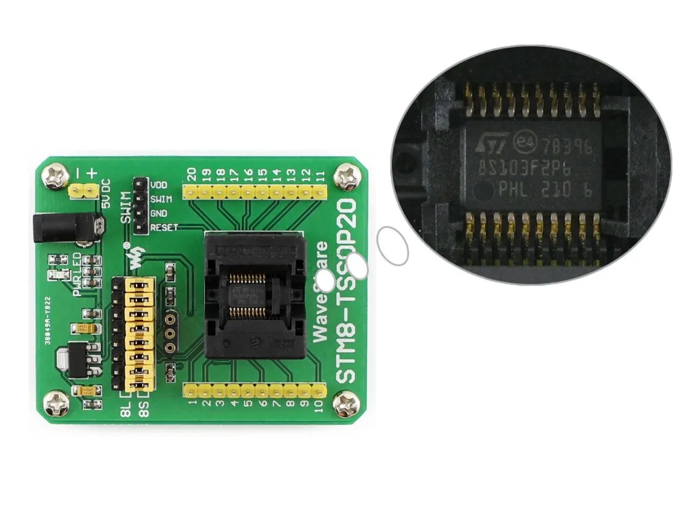 STM8-TSSOP20 STM8 STM8S Адаптер для программирования IC тестовая розетка для TSSOP20 упаковка 0,65 мм Шаг с плавающим портом