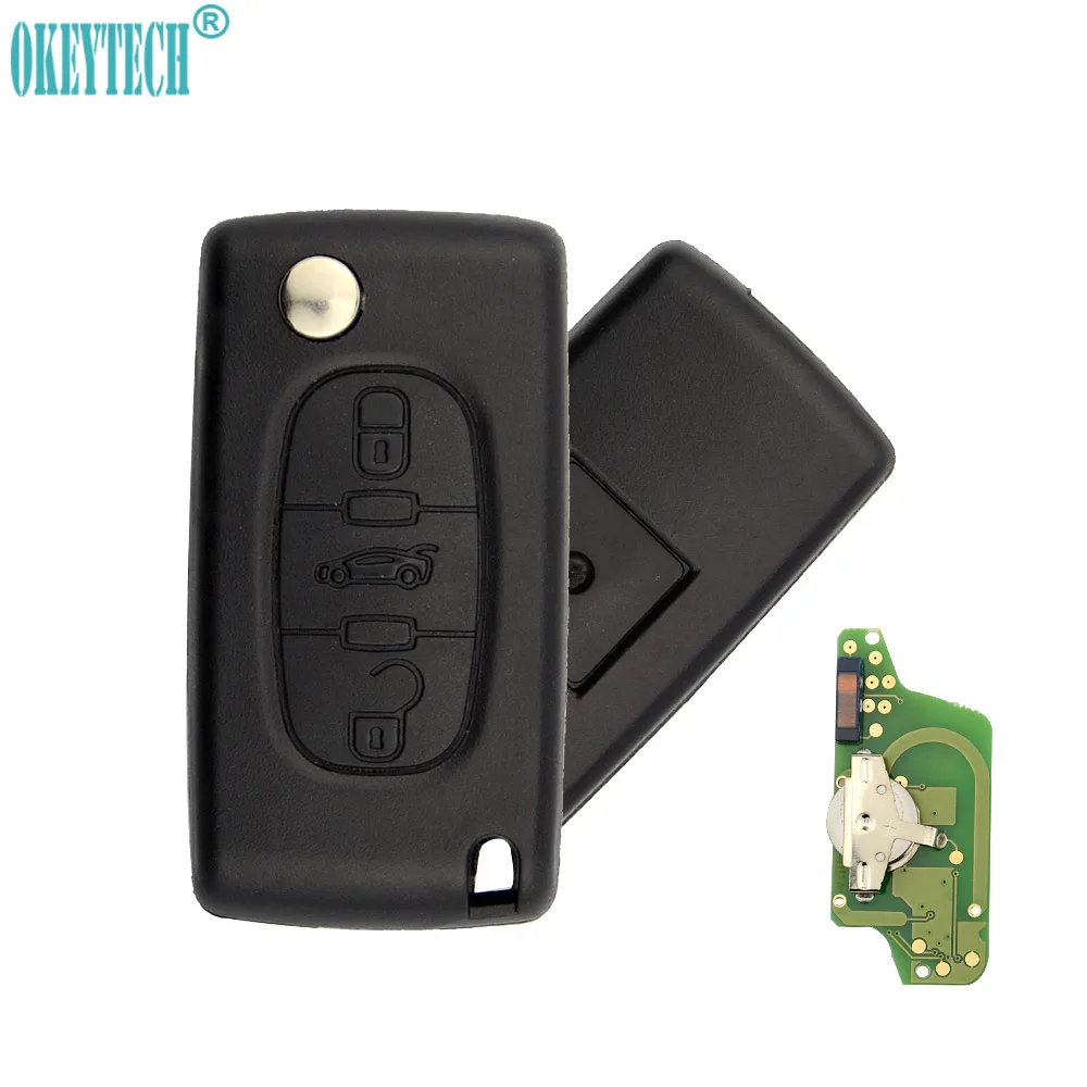 OkeyTech CE0523 CE0536 дистанционный Автомобильный ключ 3 кнопки Средний багажник для Peugeot