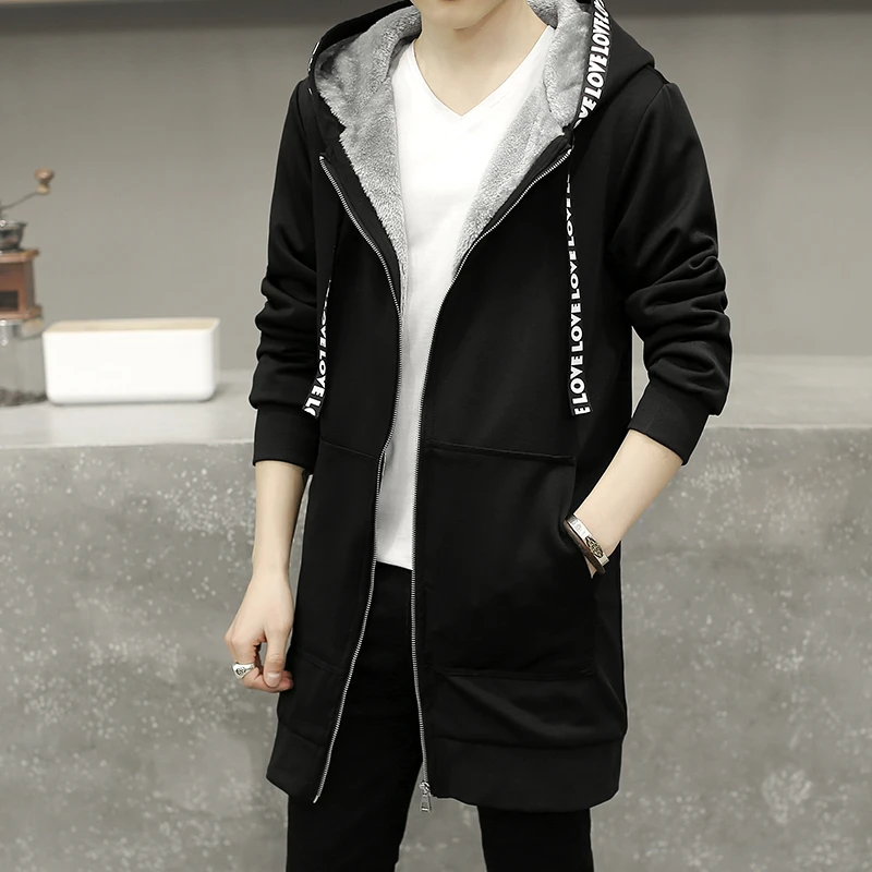 casaco de lã com capuz masculino