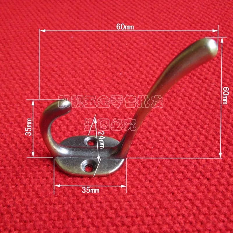 New Solid silver wall hook Zinc alloy door hooks to hang clothes
