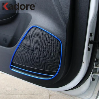 

For Kia Rio 4 X-line 2018 2019 Car Interior Accessories Stainless Steel Door Speaker Horn Frame Trim Stickers Decoration
