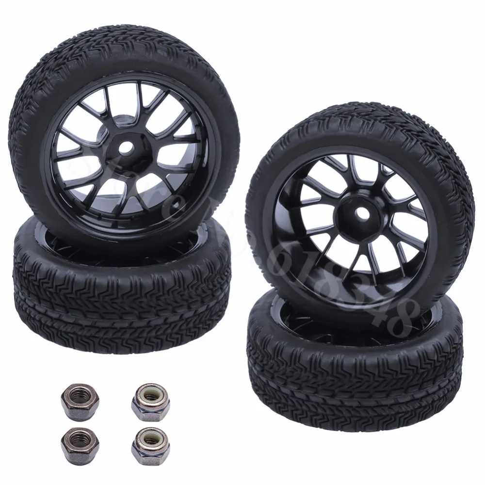 RC 1/10 On Road Car Tires & Wheel Rim Rubber Tyre For Redcat Racing Lightning EPX Pro Electric STR Nitro