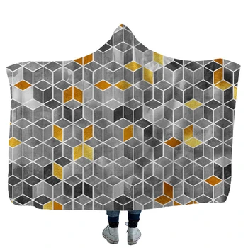 

Winter Wearable Hoodie Blanket Mermaid Fish Scale Design Fleece Bed Cover Blanket Adult Decorative Christmas Fleece Blanket