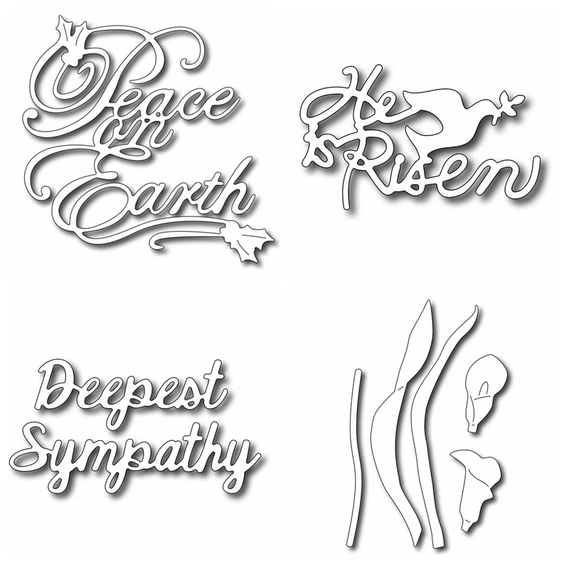 Sentiment Words Metal Cutting Dies Stencils for DIY Scrapbooking Paper