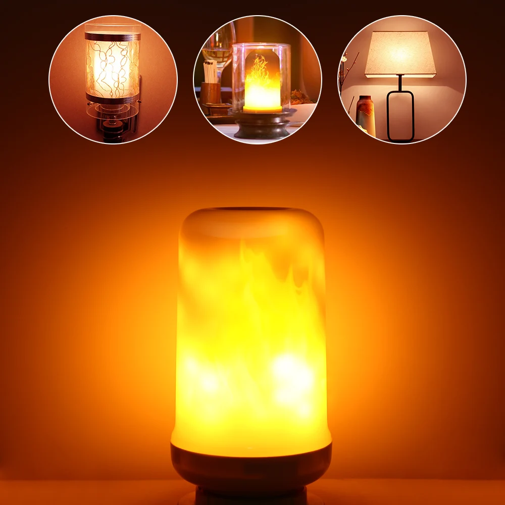 Holigoo Flame Effect Fire Light Bulbs E27 E26 2835 LED 7W Creative