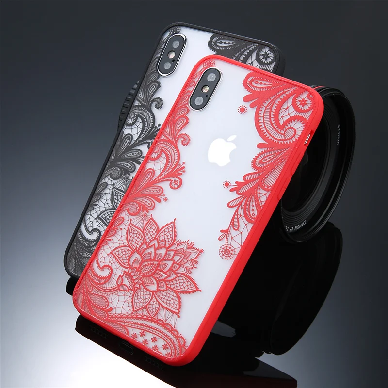 

Moskado Phone Case For iPhone X 8 7 6S Plus 5s SE Sexy Lace Mandala Henna Floral Paisley Flower Clear Case For iPhone 6 Cover