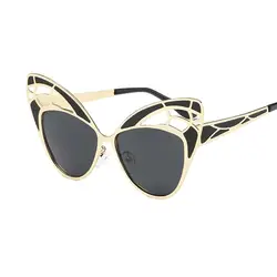 Бесплатная брендовые дизайнерские транспортировки кошачий глаз солнцезащитные очки женщин Горячая распродажа! металлические