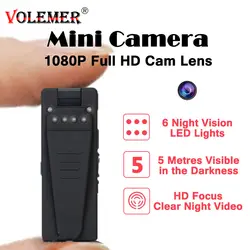 Volemer мини-камера полный 1080P HD видеокамера ночная версия монитор Скрытая DV камера видео Диктофон веб-камера маленькая камера