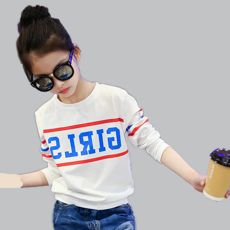 

Girls Sweater Children's Wear Girls Cotton Sweater Spring and Autumn Letters Print Girls' Clothing 8 9 10 12 years