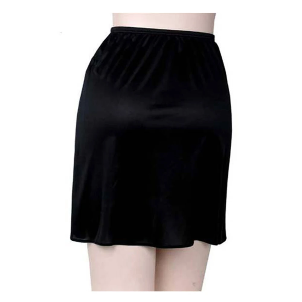 Women Inner Wear Skirt 1 Layer Elastic Waist Short Petticoat Stretch Satin Short Half Slip Petticoat Lingerie Accessories Hot