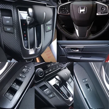 

For Honda CRV 2017-2019 Interior Central Control Panel Door Handle 3D/5DCarbon Fiber Stickers Decals Car styling Cutted Vinyl
