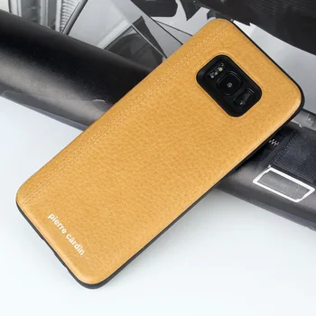 

For Samsung Galaxy S8 Case Original Pierre Cardin Genuine Leather TPU Case Cover For Samsung Galaxy S8 Plus Back Phone Cases Bag