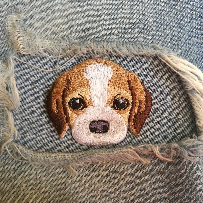 1 PIC 4 5*3 7 см Beagle DOG Милая Высококачественная вышитая детская тканевая нашивка с