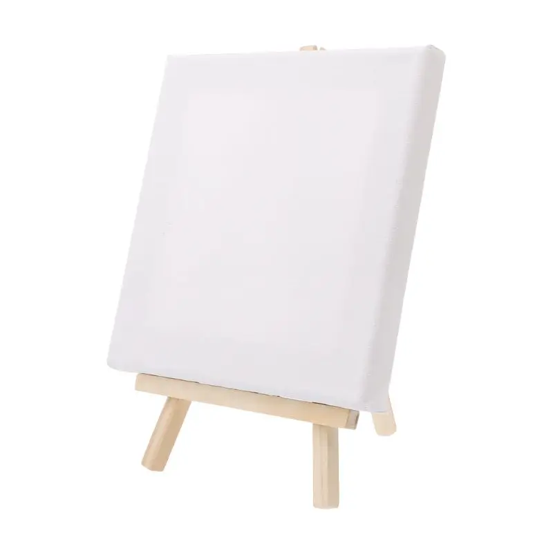 7x12 cm Mini Canvas And Natural Wood Easel Set For Art Painting Drawing Craft Wedding Supply