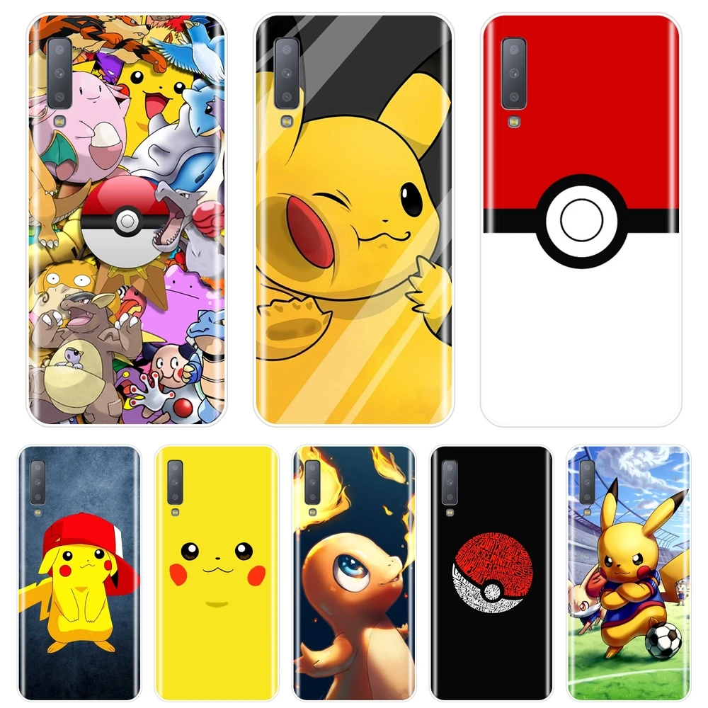 

Soft Silicone Phone Case For Samsung Galaxy A3 A5 A7 2016 2017 Pokemon Pikachu Back Cover For Samsung A6 A8 Plus 2018 A5 A7 Case
