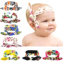 Повязка на голову для маленьких девочек; повязка на голову с заячьими ушками и бантиками для новорожденных; детская юбка с лентой; повязка на голову с цветочным рисунком
