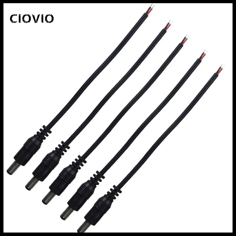 510pcs 5.5x2.1 Plug DC male or Female Cable Wire Connector For  LED Strip Light   