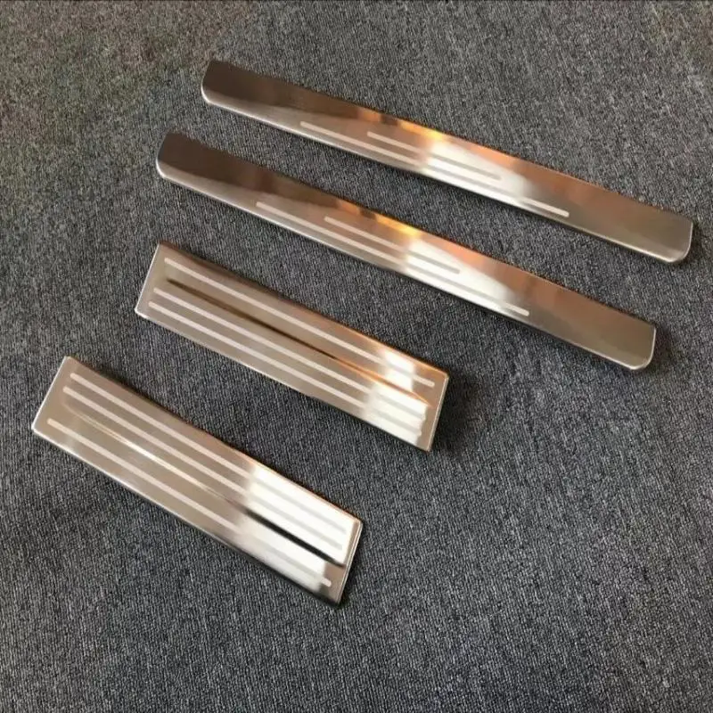 Us 34 3 51 Off Car Styling Accessories For Nissan Leaf Door Sill Trim Plates Stainless Steel Door Sills Guard Protectors Car Sticker 4pcs Set In