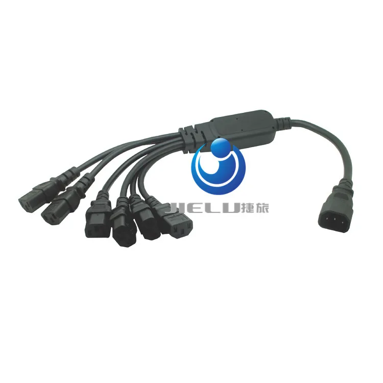 250V/10A  IEC 320 C14 Male Plug to 6XC13 Female Y Type Splitter Power Cord , C14 to 6 x C13,50 pcs