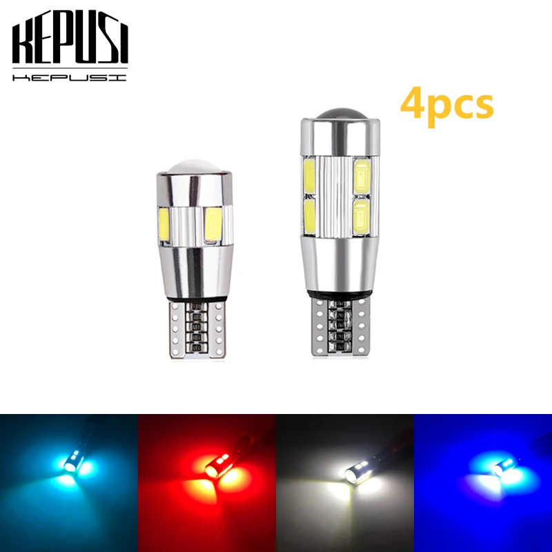 

4PCS T10 W5W Car LED Turn Signal Bulb Canbus Auto Interior Dome Reading Light Wedge Side Parking Reverse Brake Lamp 5W5 5630 573