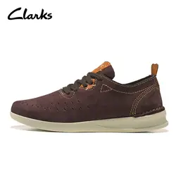 Известный бренд, новинка 2019 года, Clarks, осенняя повседневная обувь из натуральной кожи для мужчин, роскошные низкие туфли на плоской подошве