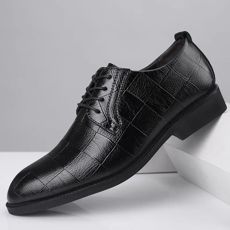 

Fashion Business Dress Men Shoes 2019 New Classic Leather Men'S Suits Shoes Fashion Dress Shoes Men Brown Black
