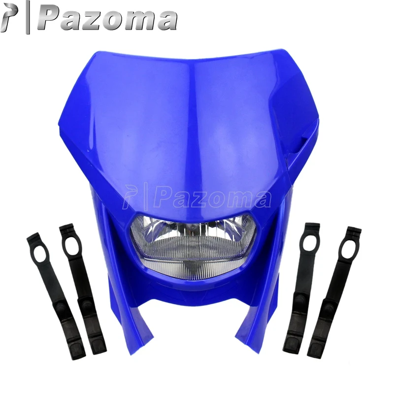 12 В 35 Вт синяя прочная фара для мотокросса, уличная фара, двойной спортивный фонарь для YAMAHA YZ YZF 125 250 XT TTR WRF DT - Цвет: Синий
