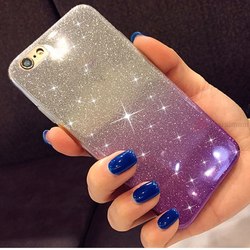 

Gradient Glitter Soft Case for Oneplus 6 5T 5 1+3 3T One Plus Cute Fashion Women TPU Protective Cover 2 in 1