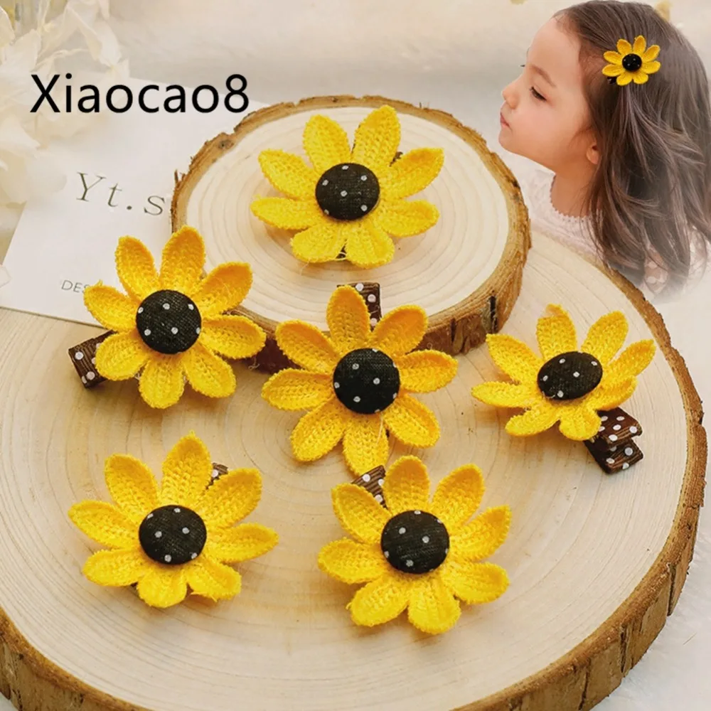 

Cute Sunflower Hair Clips for Kids Girls Floral Elastic Hair Bands Not Hurt Hair Girls Accessories Fashion Children Hair Ropes