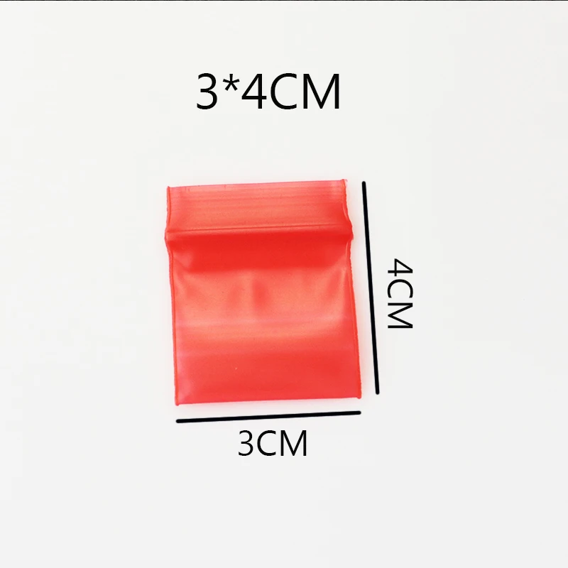 

100pcs 3cmx4cm / 1.18inch x1.57inch Red Mini Ziplock Jewelry Reclosable Plastic Poly Bags Jewelry Bag Pouches packaging bags