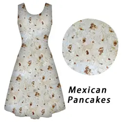 Новое Женское мексиканское блинное Платье с принтом мини-платье вечерние рукавов для вечеринки официальные качели платья винтажное