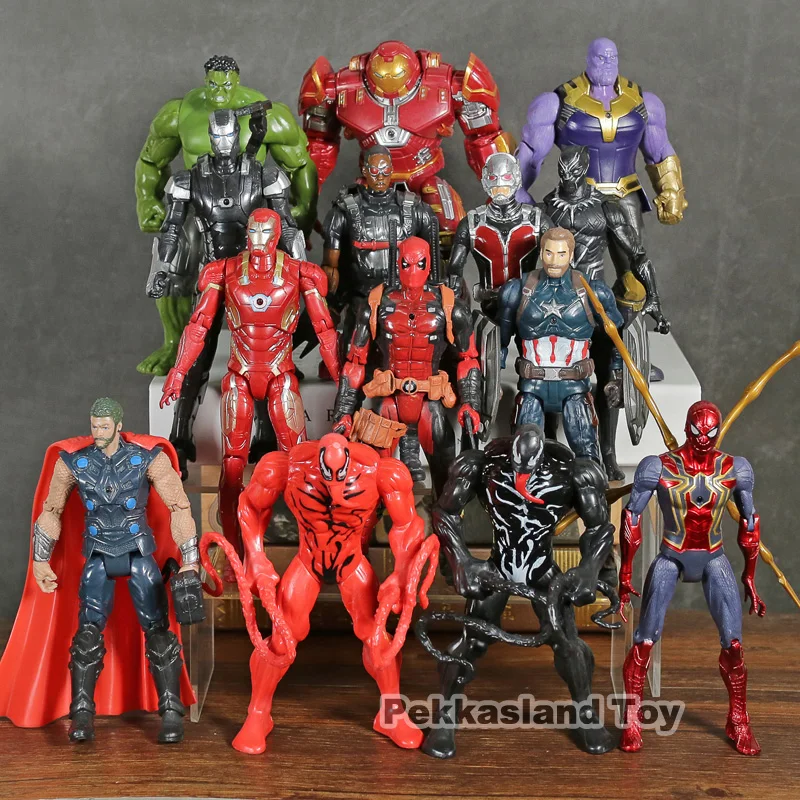 

Avengers Infinity War Venom Carnage Spiderman Thanos Thor Deadpool Hulk Iron Man Black Panther Action Figure Toys 14pcs/set