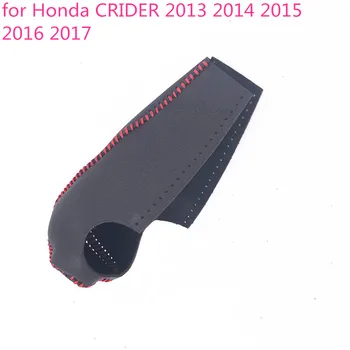 

Genuine Leather Cover Hand sewing Automatic transmission black Gear Shift Collars for Honda CRIDER 2013 2014 2015 2016 2017