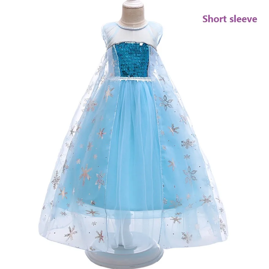 Ролевые игры Снежная королева платье принцессы для девочек платье с блестками на день рождения вечернее платье на Хэллоуин шесть-семь одежда для выступлений