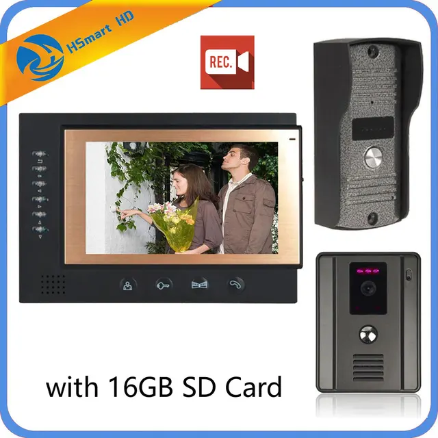Cheap 7 Inch Color LCD Video Door Phone Intercom System Door Release Unlock Color Doorbell Camera Night Vision With 16GB SD Card Lock Cheap 7 Inch Color LCD Video Door Phone Intercom System Door Release Unlock Color Doorbell Camera Night Vision With 16GB SD Card Lock