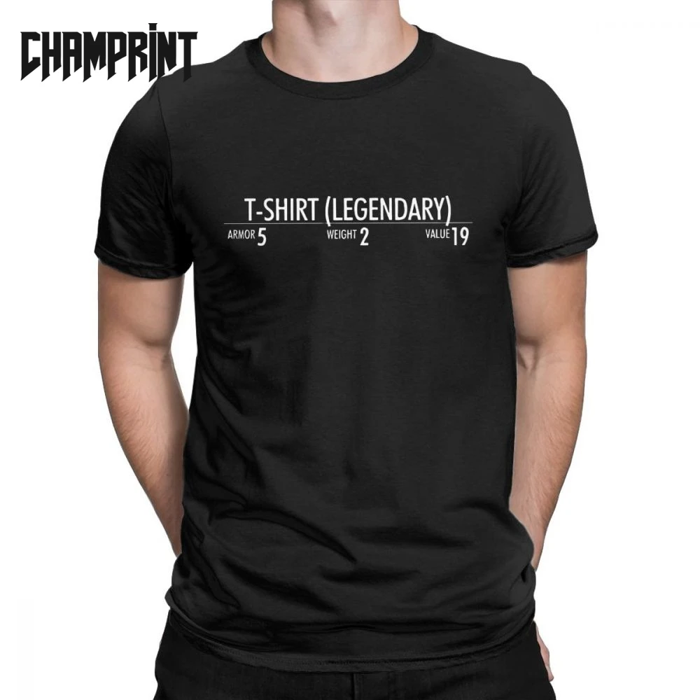 

Skyrim Legendary Smithing Men T Shirts Armour Armor Rating Tees Short Sleeve T-Shirts Cotton New Clothes Plus Size 4XL 5XL