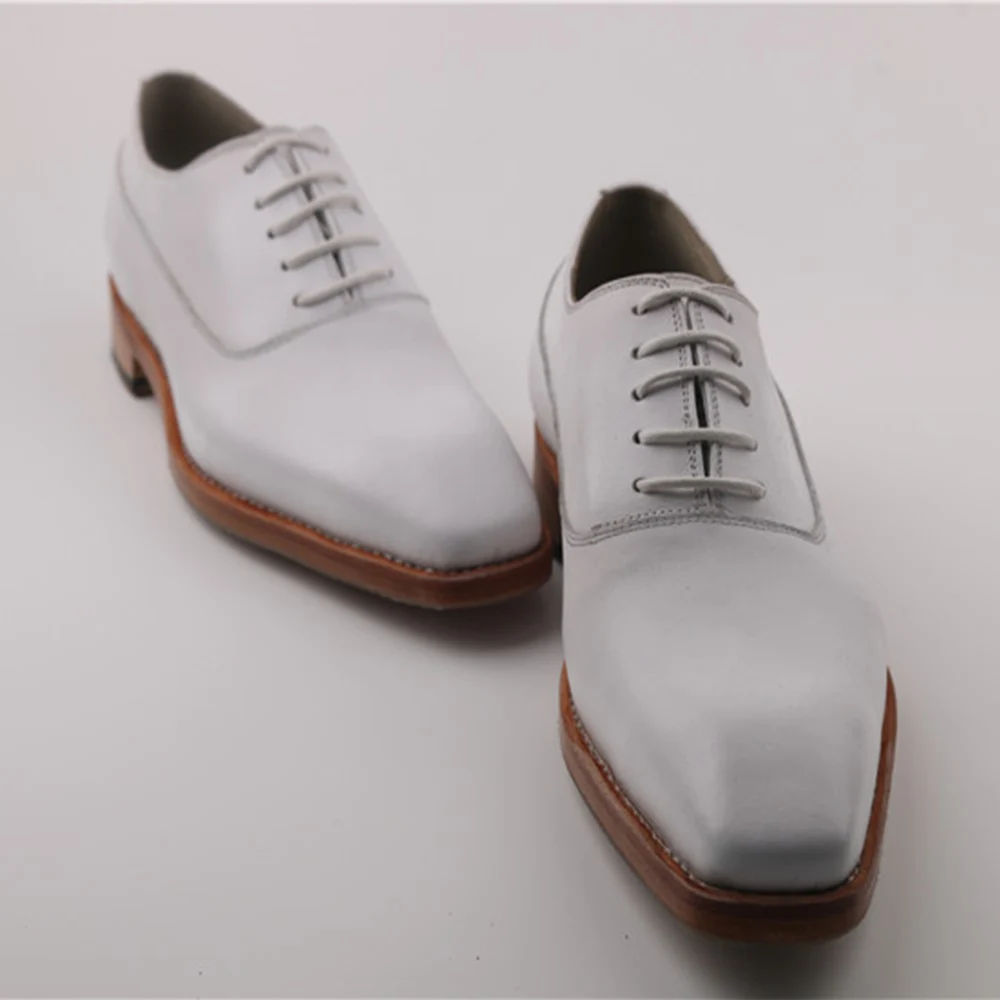 Kleid Herren Weiß Italienische Bräutigam Rahmengenäht Oxfords Hochzeit Anzug Goodyear Sipriks 46 Schuhe Weiß Leder Social Handarbeit Karree Custom vY1q5n56