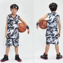 Junior костюмы баскетбольные пользовательские Камуфляж детская трикотаж Колледж студент конкурентоспособная без рукавов жилет команда спортивная одежда