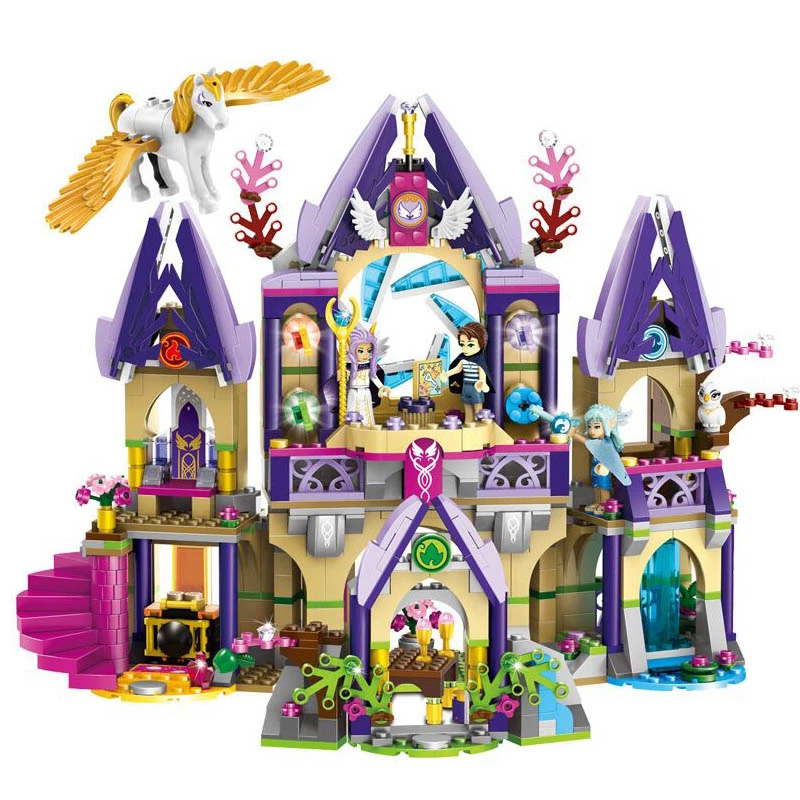 Совместимость с leegoe Elves 41708 Skyra's Mysterious Sky Castle Модель Строительный комплект мини