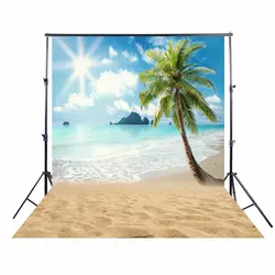 2,5x3 м тропический пляж Фон пляж Приморский фотографии фон Photo Booth фон для фотографий Palm Tree XT-5856