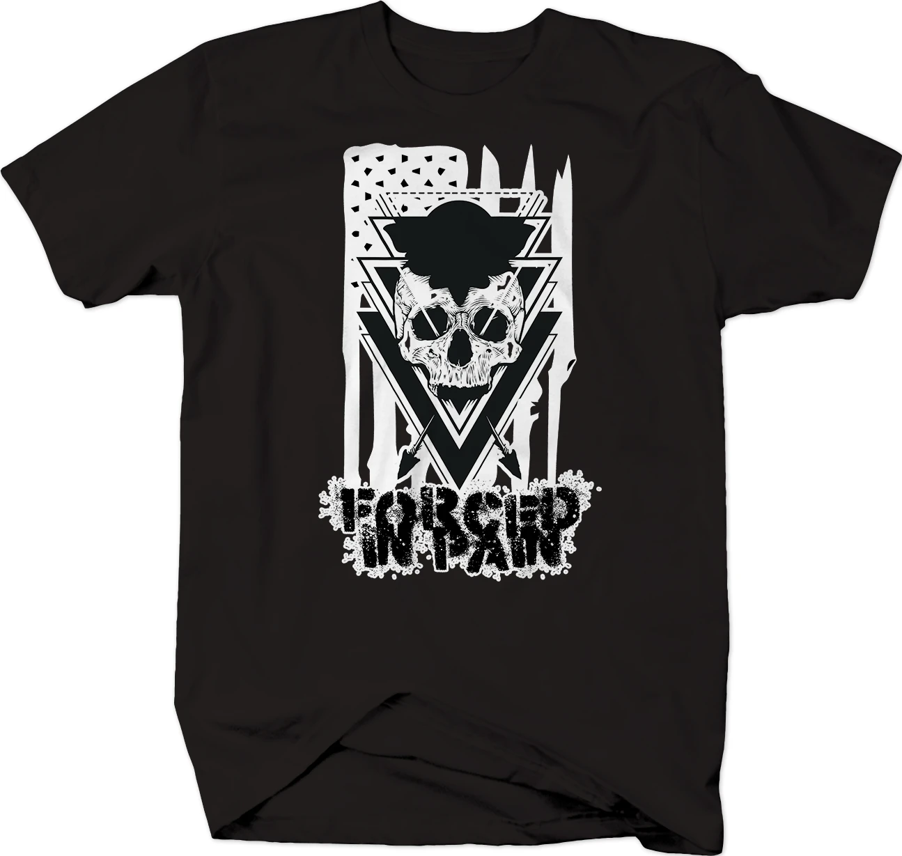 

Forged In Pain Skull Arrows T-Shirt Men's Casual Short Sleeve Tees