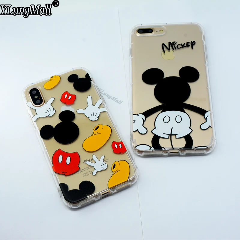 YLungMall Микки корпус для мыши Coque iPhone Xs Max X 7 8 6 S Plus Xr 9 Fundas чехол мягкий прозрачный