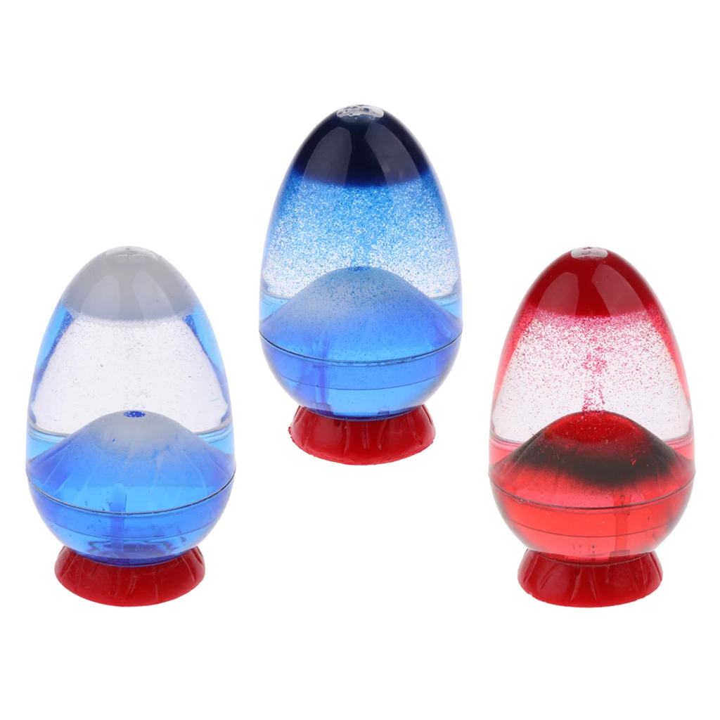 Cute and Fun Egg Volcano Eruption Liquid Hourglass Sand Timer Home/Office Desk Accessories Decoration 