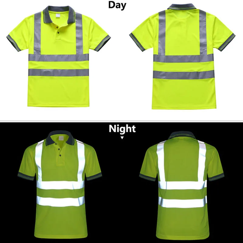 summer Safety Clothing Reflective High Visibility Workwear tshirt Short
