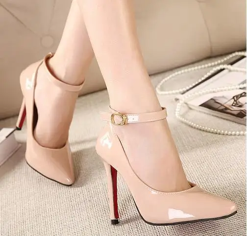 nude pumps with strap