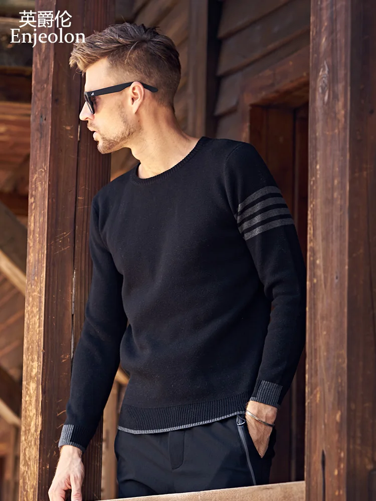 Enjeolon winter Knitting pullover Sweaters men Cotton sweater for men fashion o neck Sweater male casual pullover sweater MY3222
